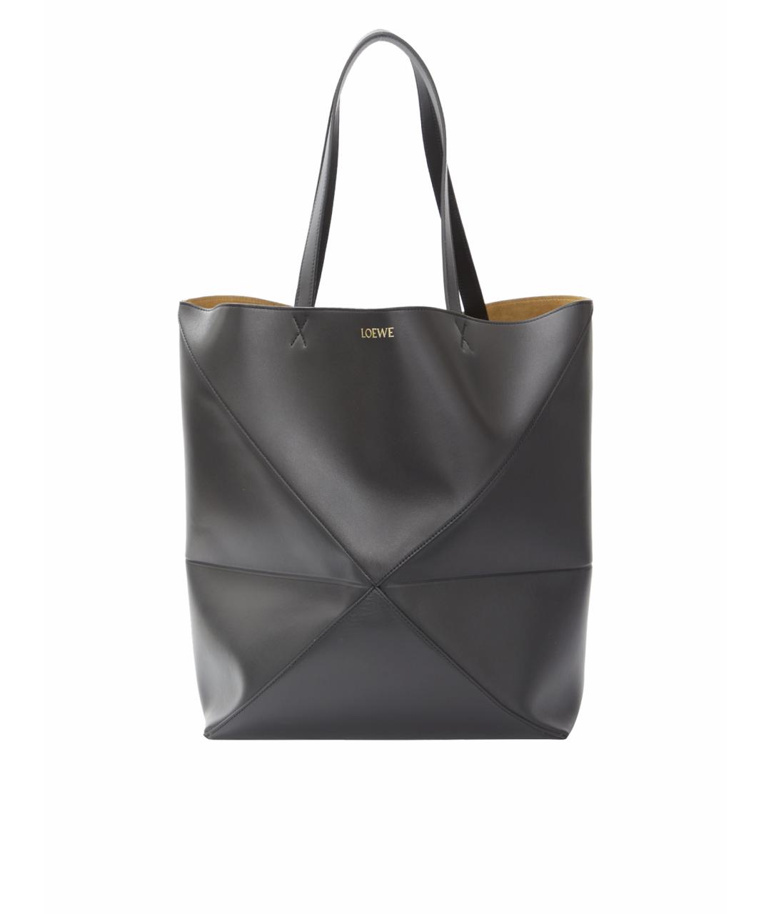 LOEWE Черная кожаная сумка тоут, фото 1