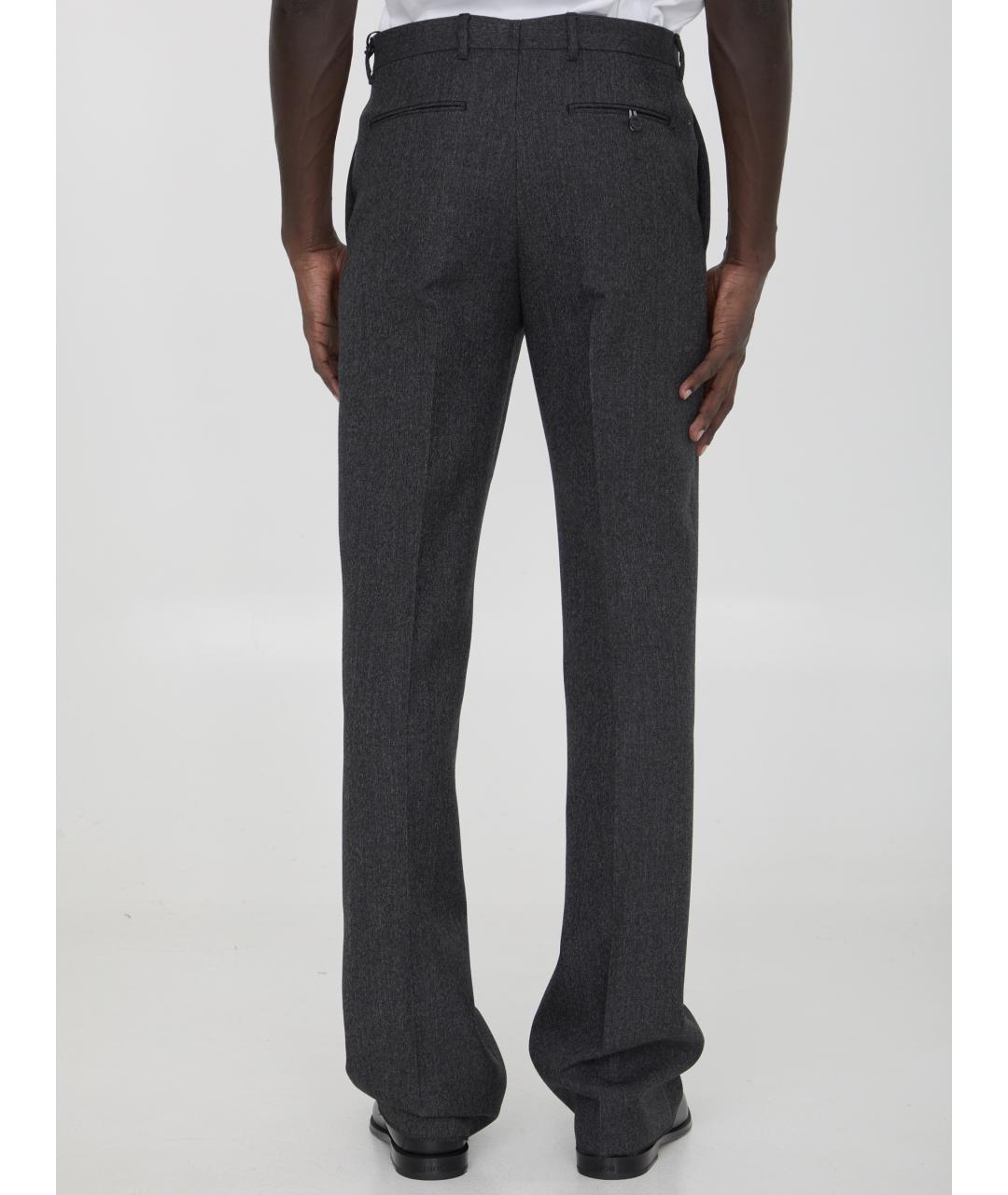 CHRISTIAN DIOR Серые шерстяные повседневные брюки, фото 4