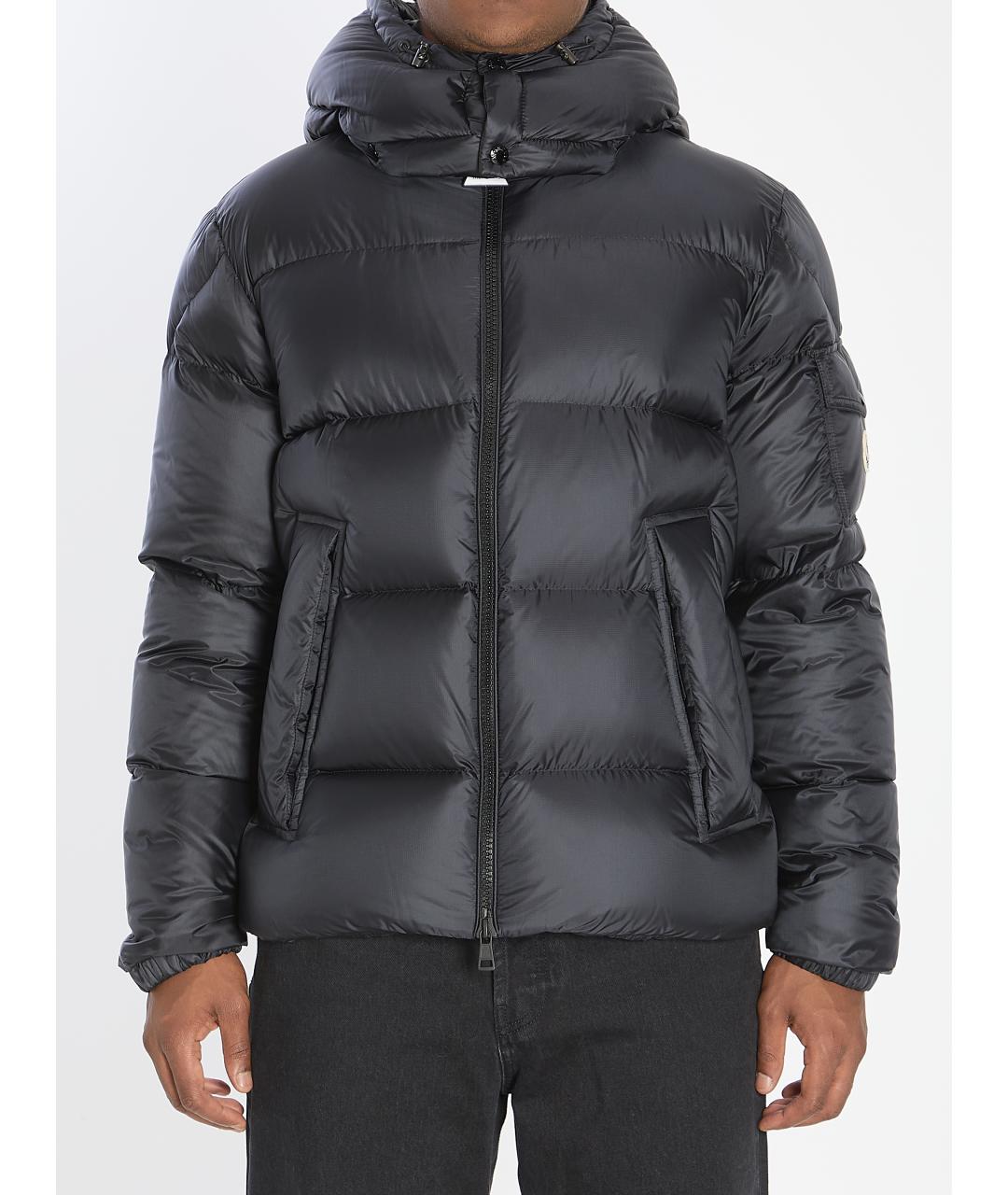 MONCLER Черная синтетическая куртка, фото 2