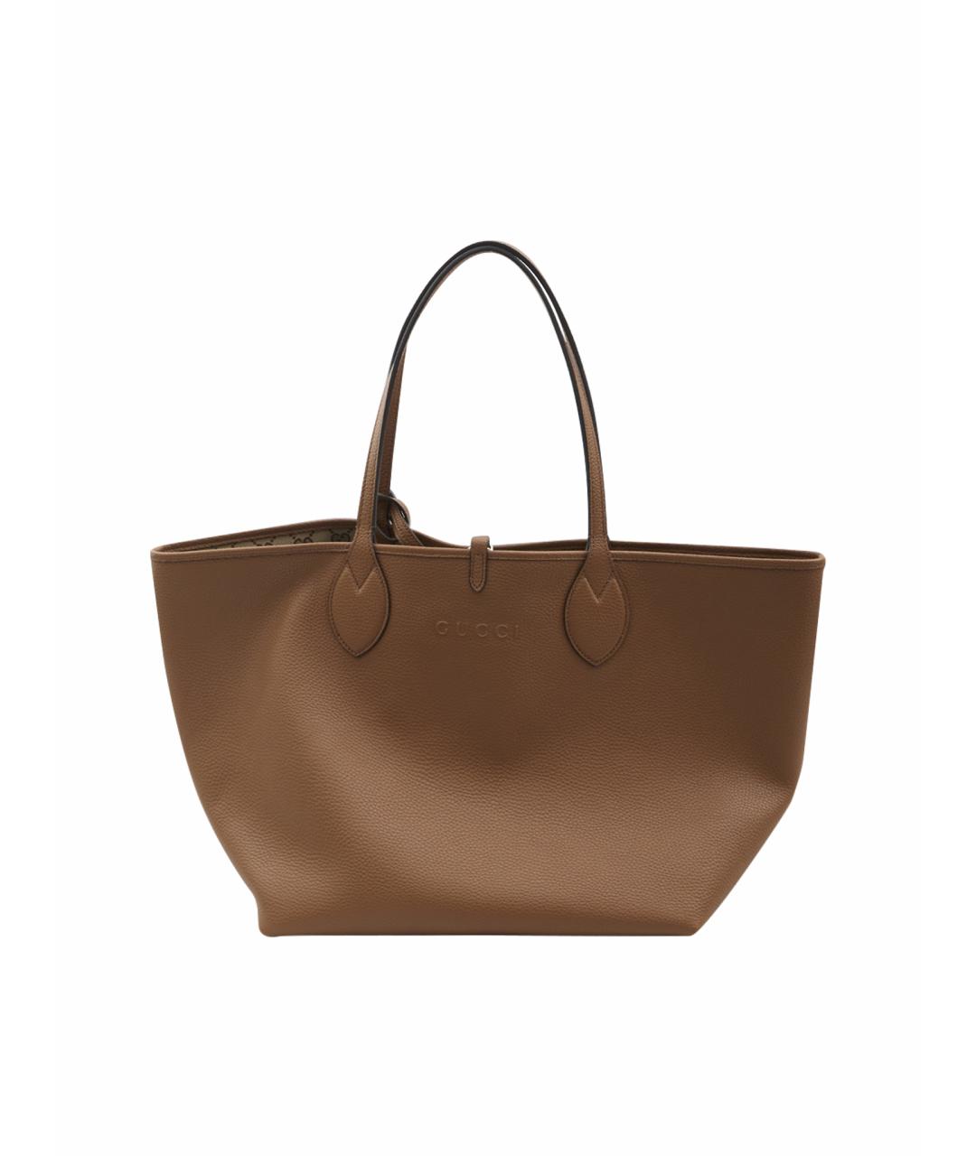 GUCCI Коричневая кожаная сумка тоут, фото 1