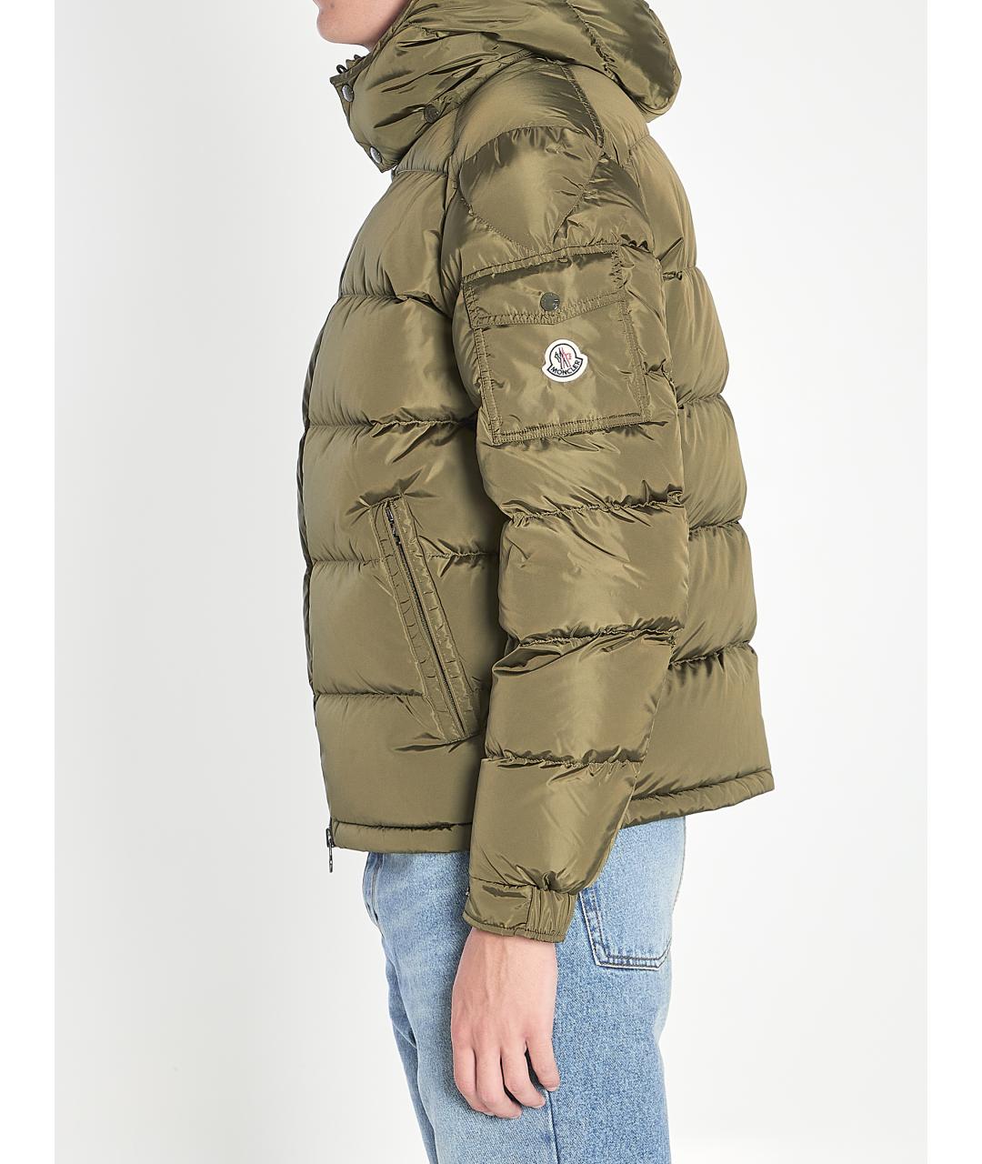 MONCLER Зеленая синтетическая куртка, фото 4