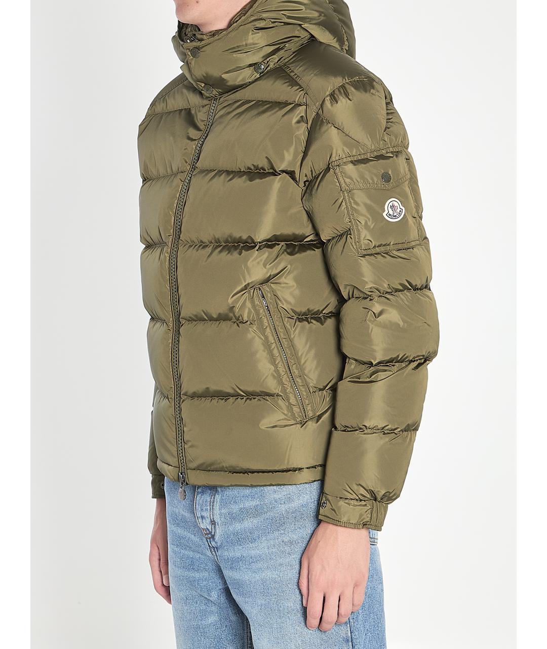 MONCLER Зеленая синтетическая куртка, фото 3