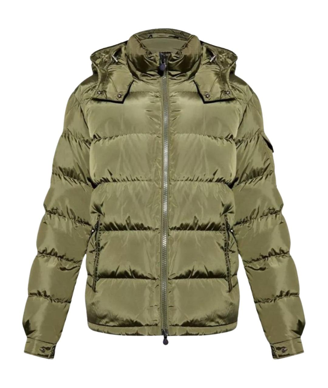 MONCLER Зеленая синтетическая куртка, фото 1