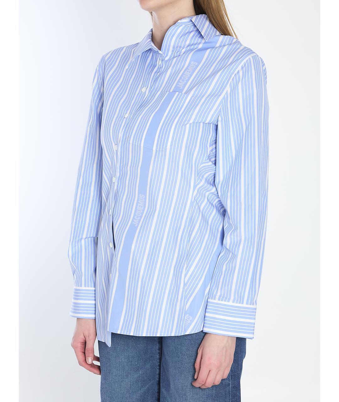 JACQUEMUS Голубая хлопковая рубашка, фото 3