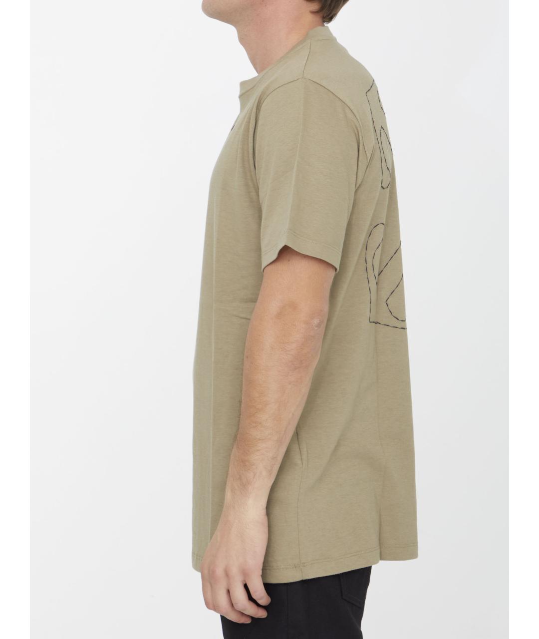 OFF-WHITE Хаки хлопковая футболка, фото 4