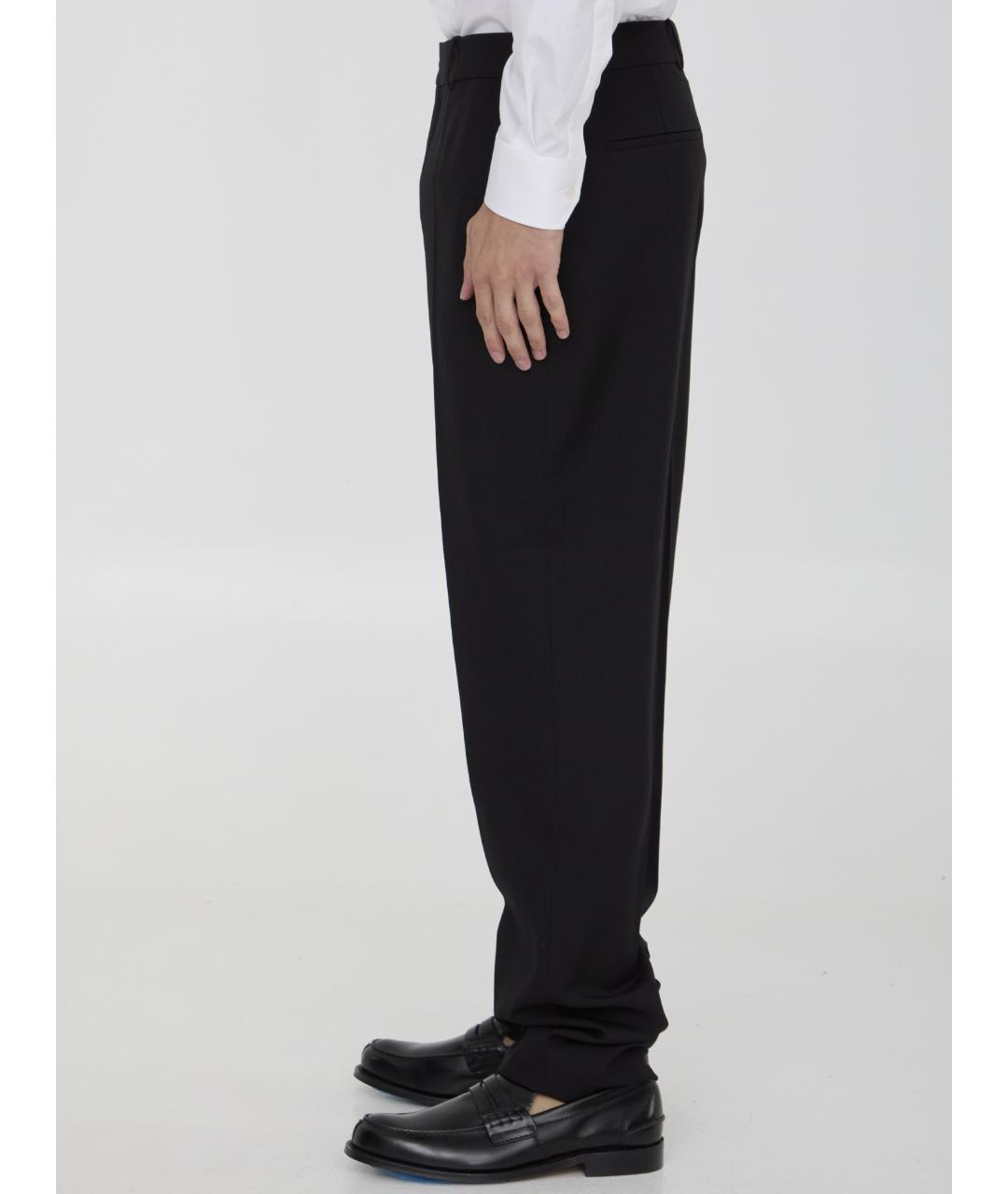 SAINT LAURENT Черные шерстяные повседневные брюки, фото 4