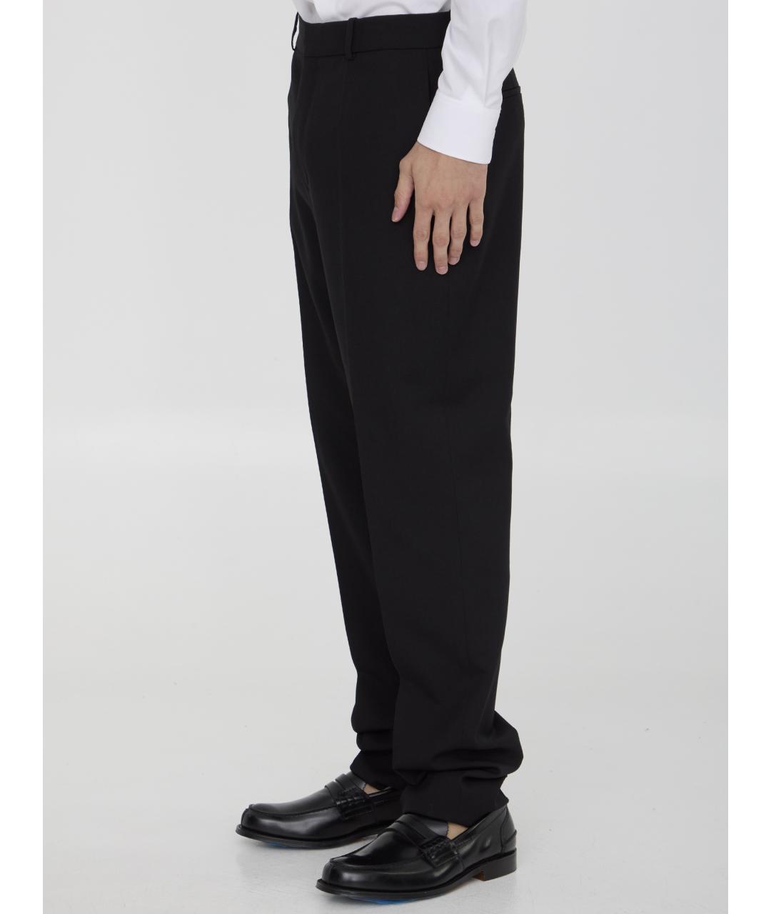 SAINT LAURENT Черные шерстяные повседневные брюки, фото 3