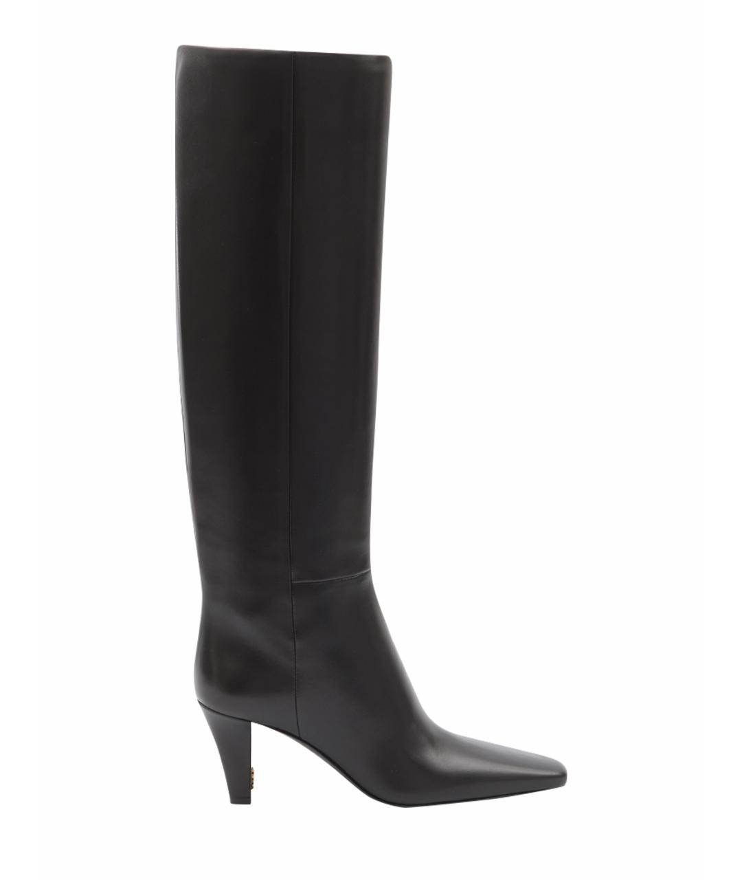 SAINT LAURENT Черные кожаные сапоги, фото 1