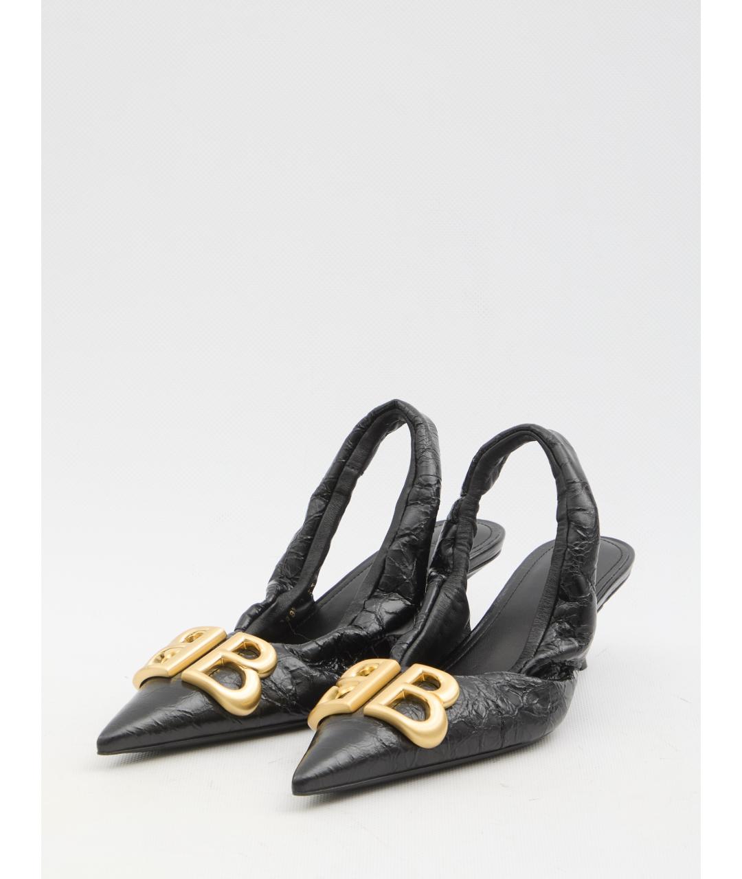 BALENCIAGA Черные кожаные туфли, фото 2