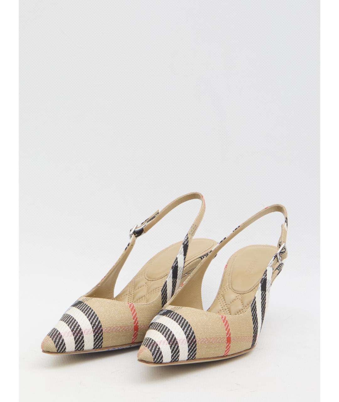 BURBERRY Бежевые синтетические туфли, фото 2