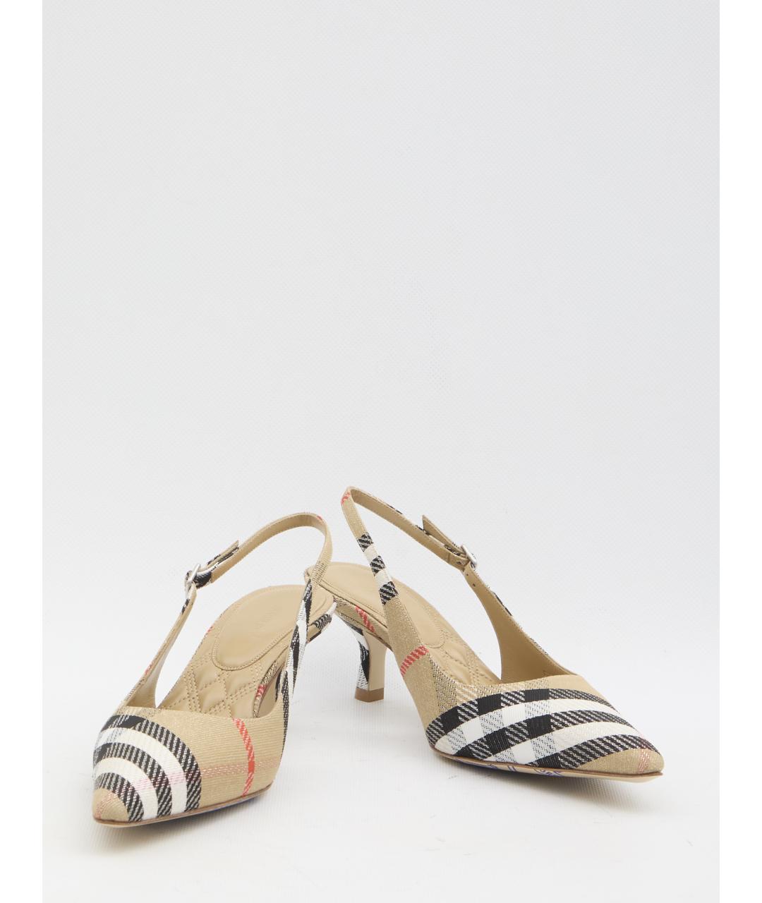 BURBERRY Бежевые синтетические туфли, фото 5