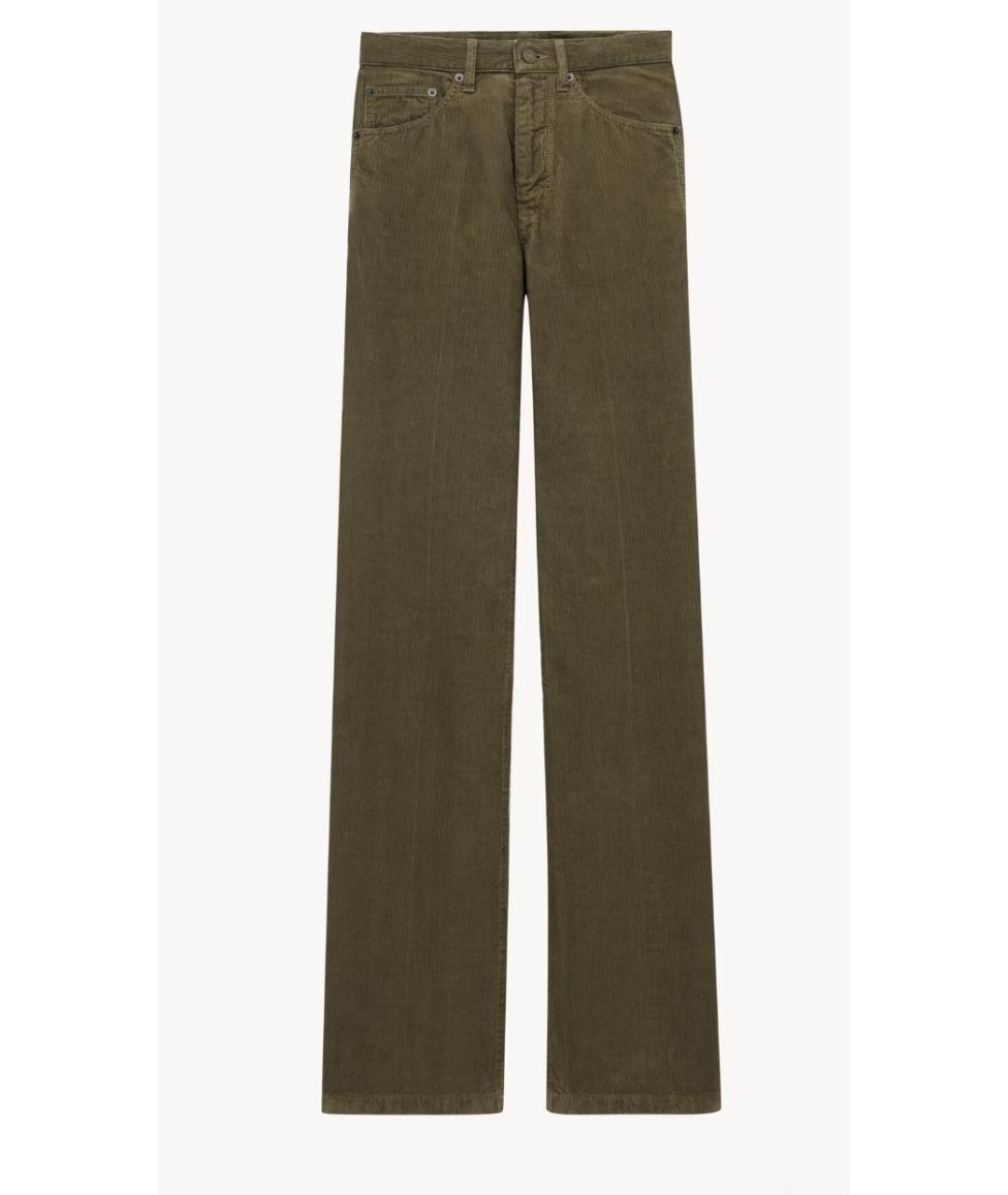 SAINT LAURENT Зеленые хлопковые прямые джинсы, фото 6