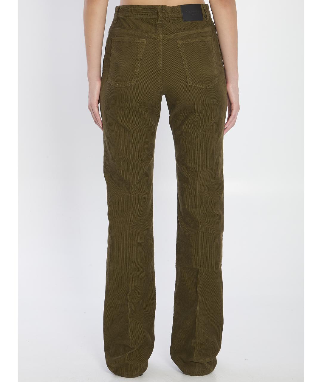 SAINT LAURENT Зеленые хлопковые прямые джинсы, фото 5