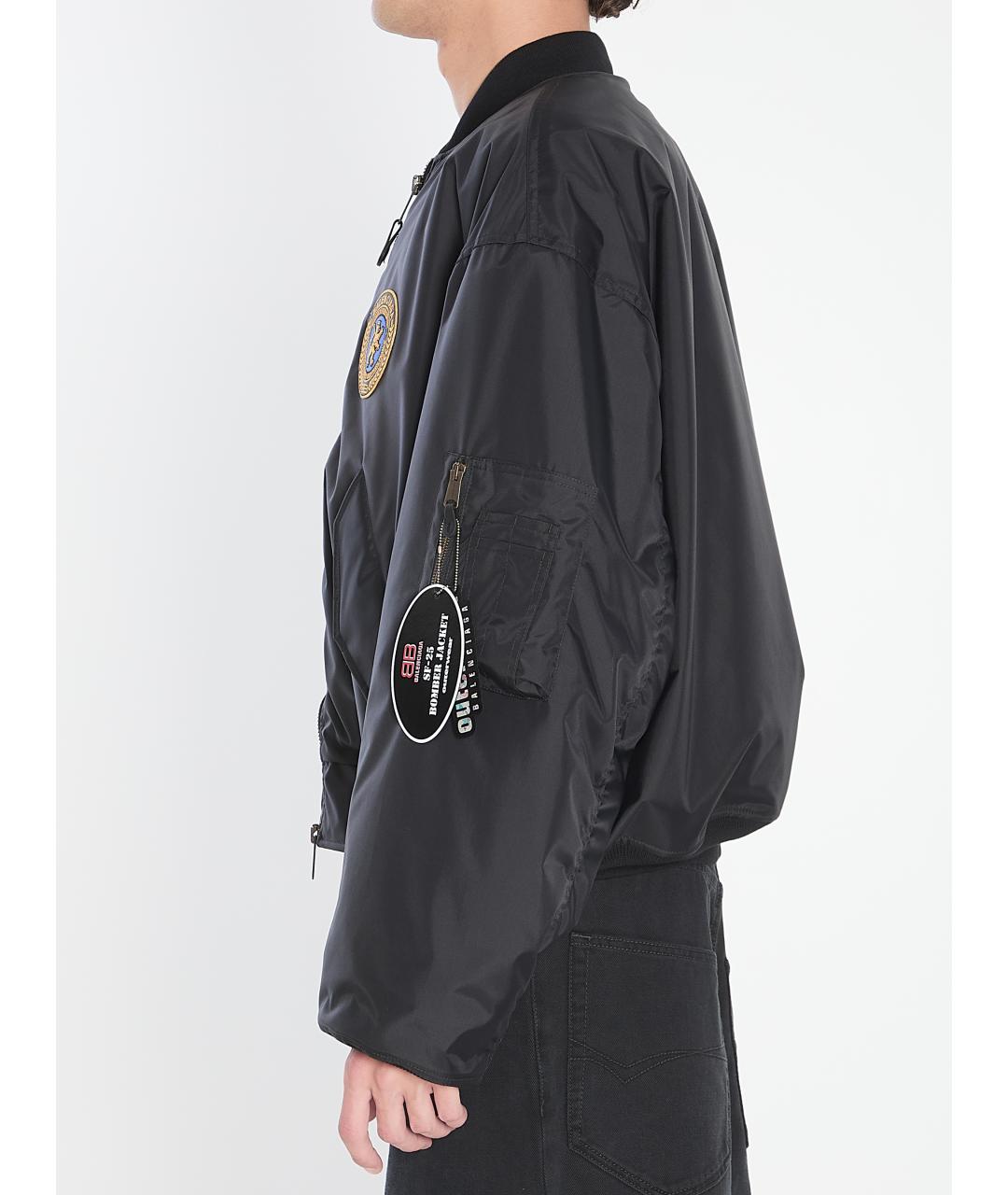 BALENCIAGA Черная полиамидовая куртка, фото 4
