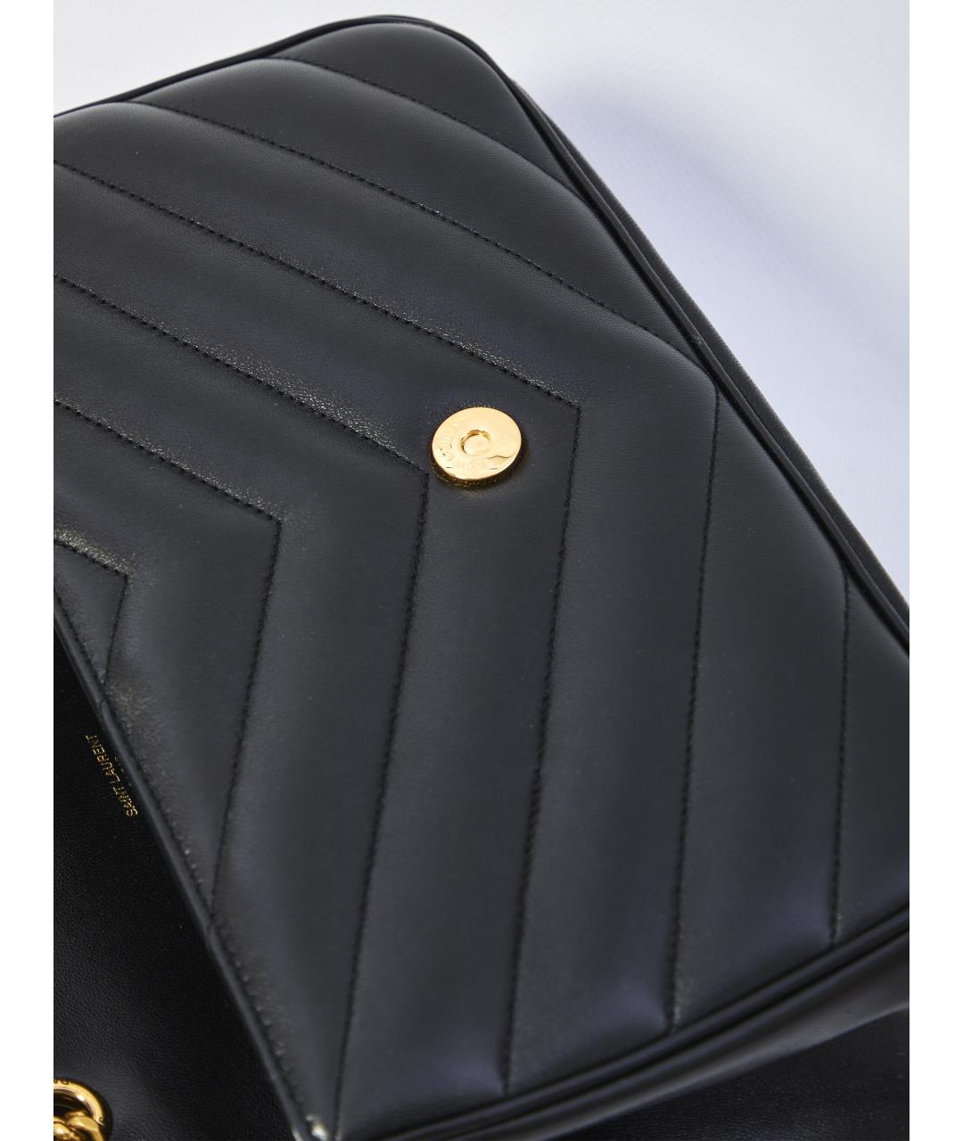 SAINT LAURENT Черная кожаная сумка через плечо, фото 4