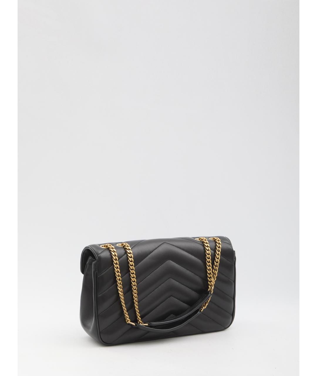 SAINT LAURENT Черная кожаная сумка через плечо, фото 2