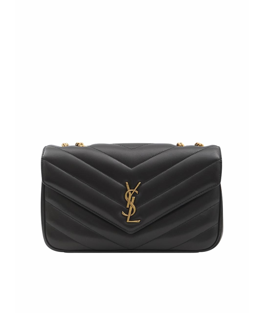 SAINT LAURENT Черная кожаная сумка через плечо, фото 1