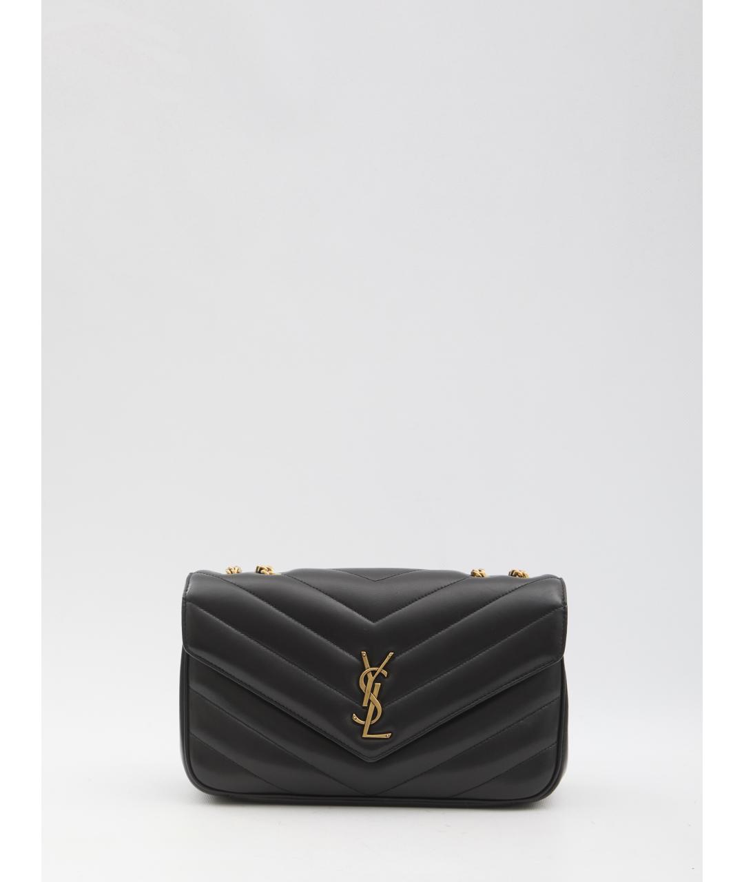 SAINT LAURENT Черная кожаная сумка через плечо, фото 5
