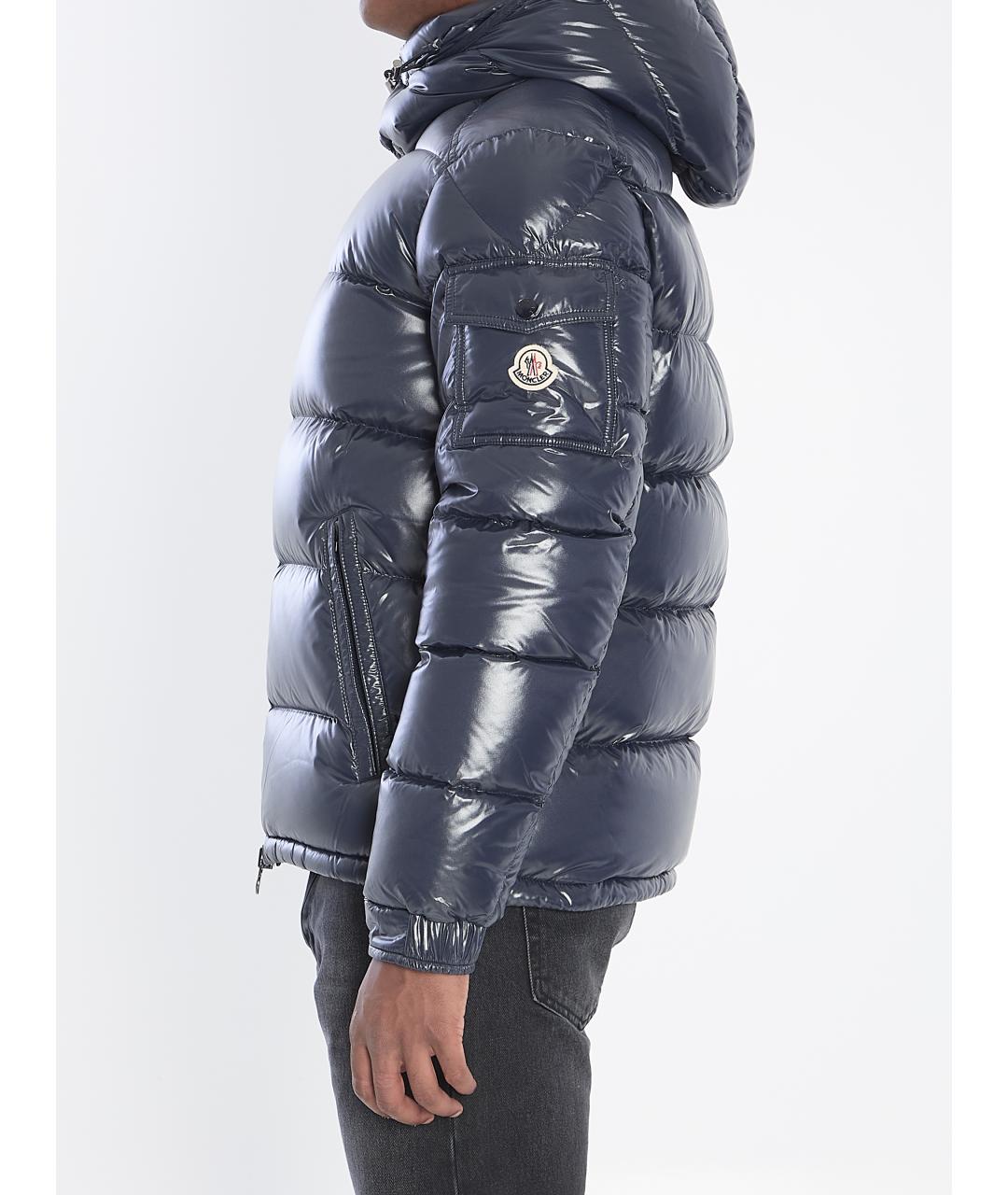 MONCLER Синяя полиамидовая куртка, фото 4