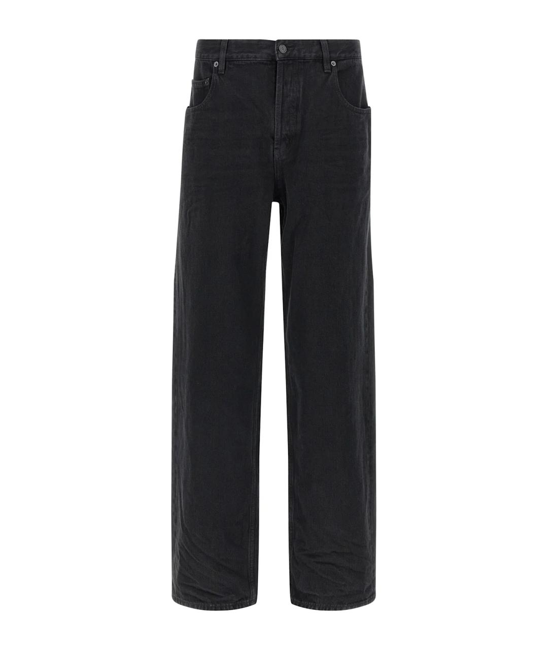 SAINT LAURENT Черные хлопковые прямые джинсы, фото 1