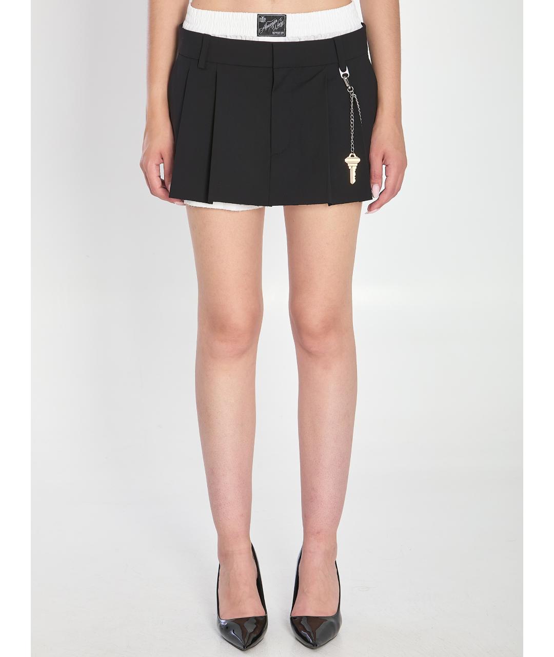 ALEXANDER WANG Черная шерстяная юбка мини, фото 2
