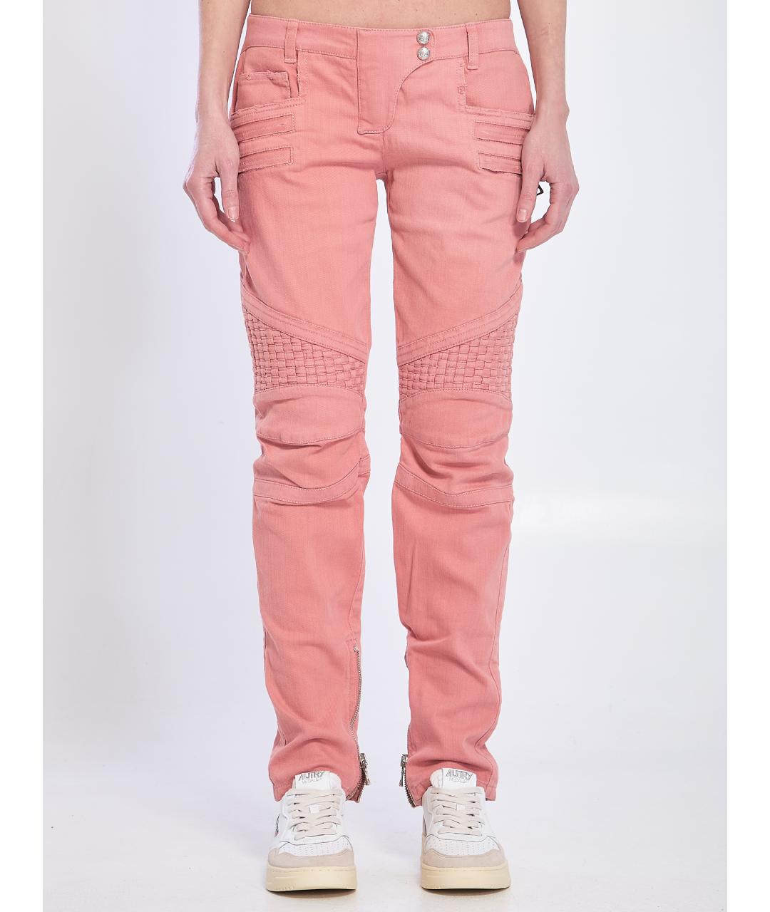 BALMAIN Розовые хлопковые прямые джинсы, фото 5