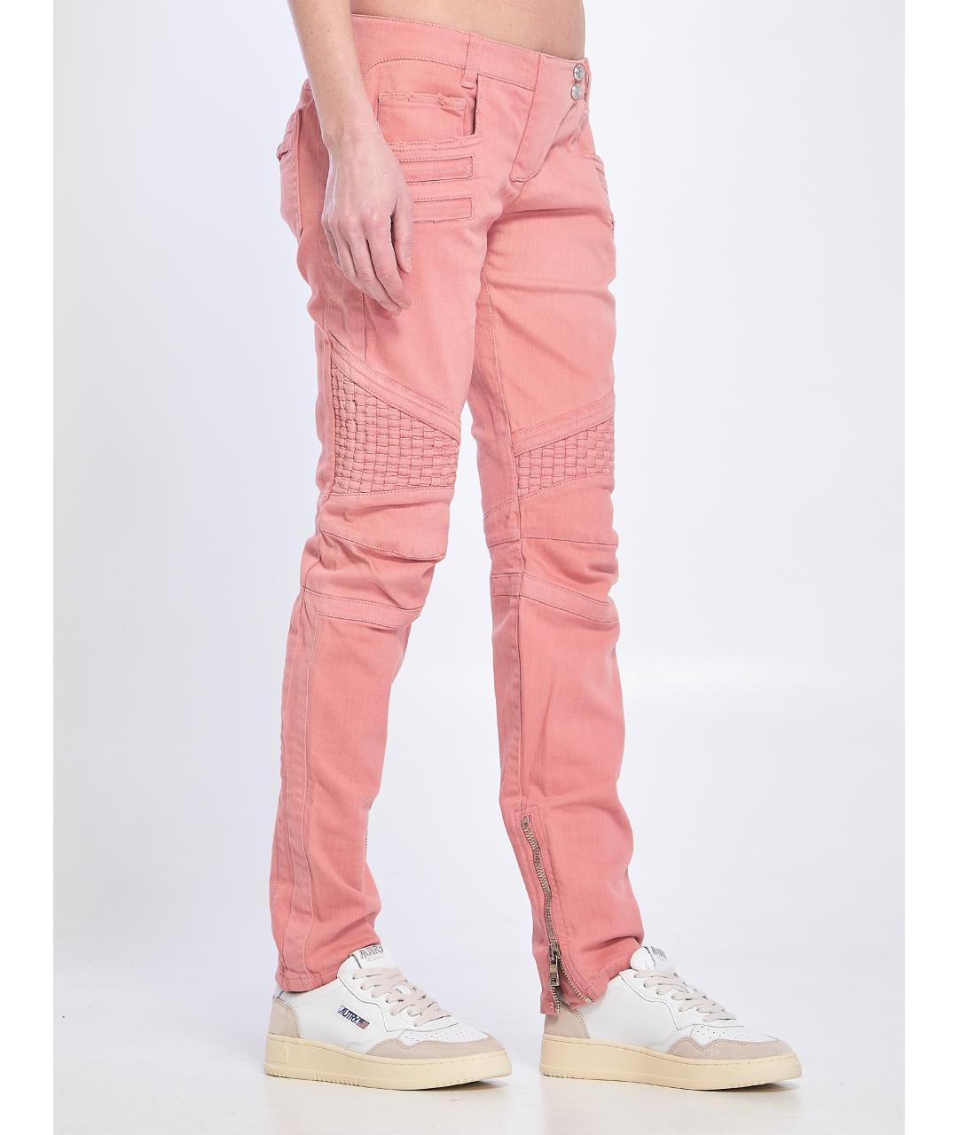 BALMAIN Розовые хлопковые прямые джинсы, фото 3