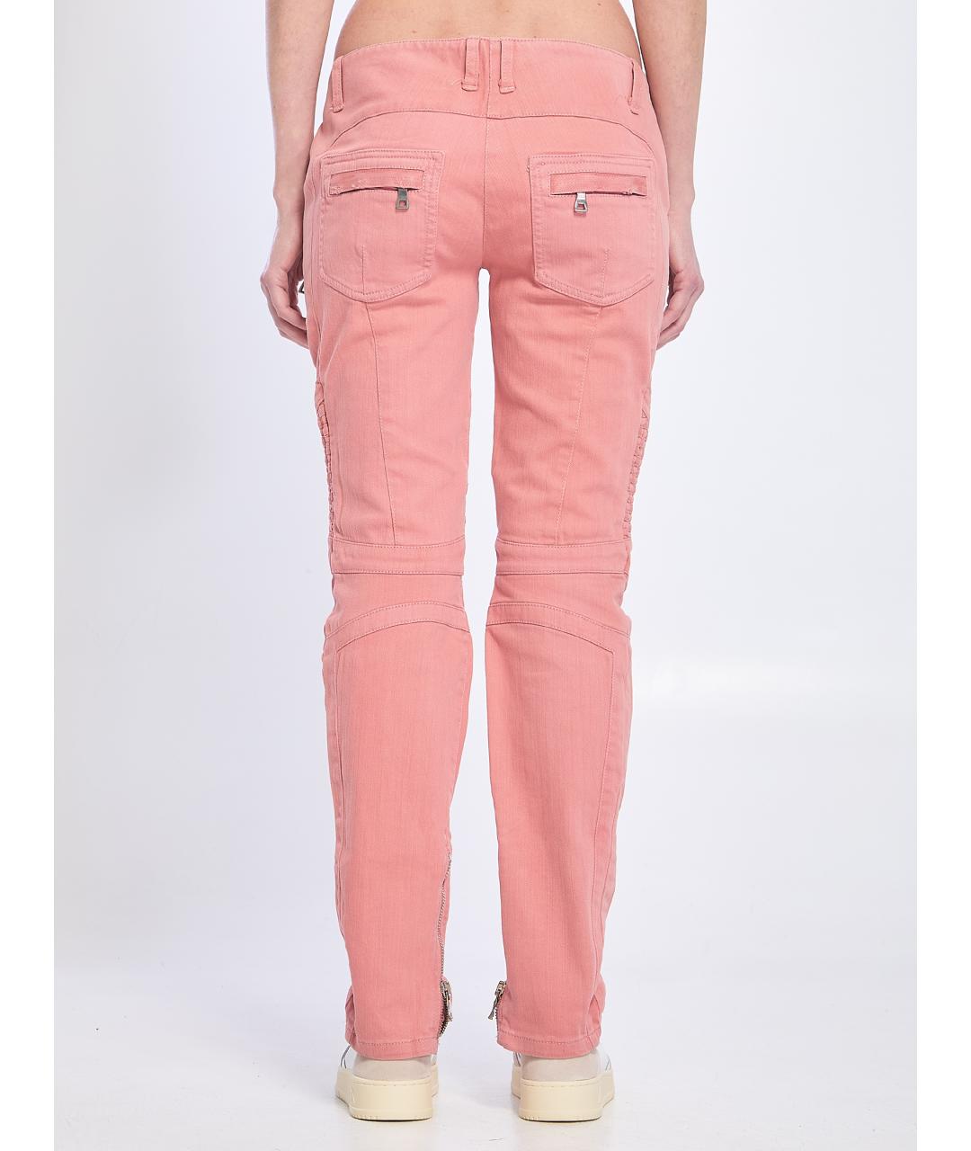 BALMAIN Розовые хлопковые прямые джинсы, фото 2