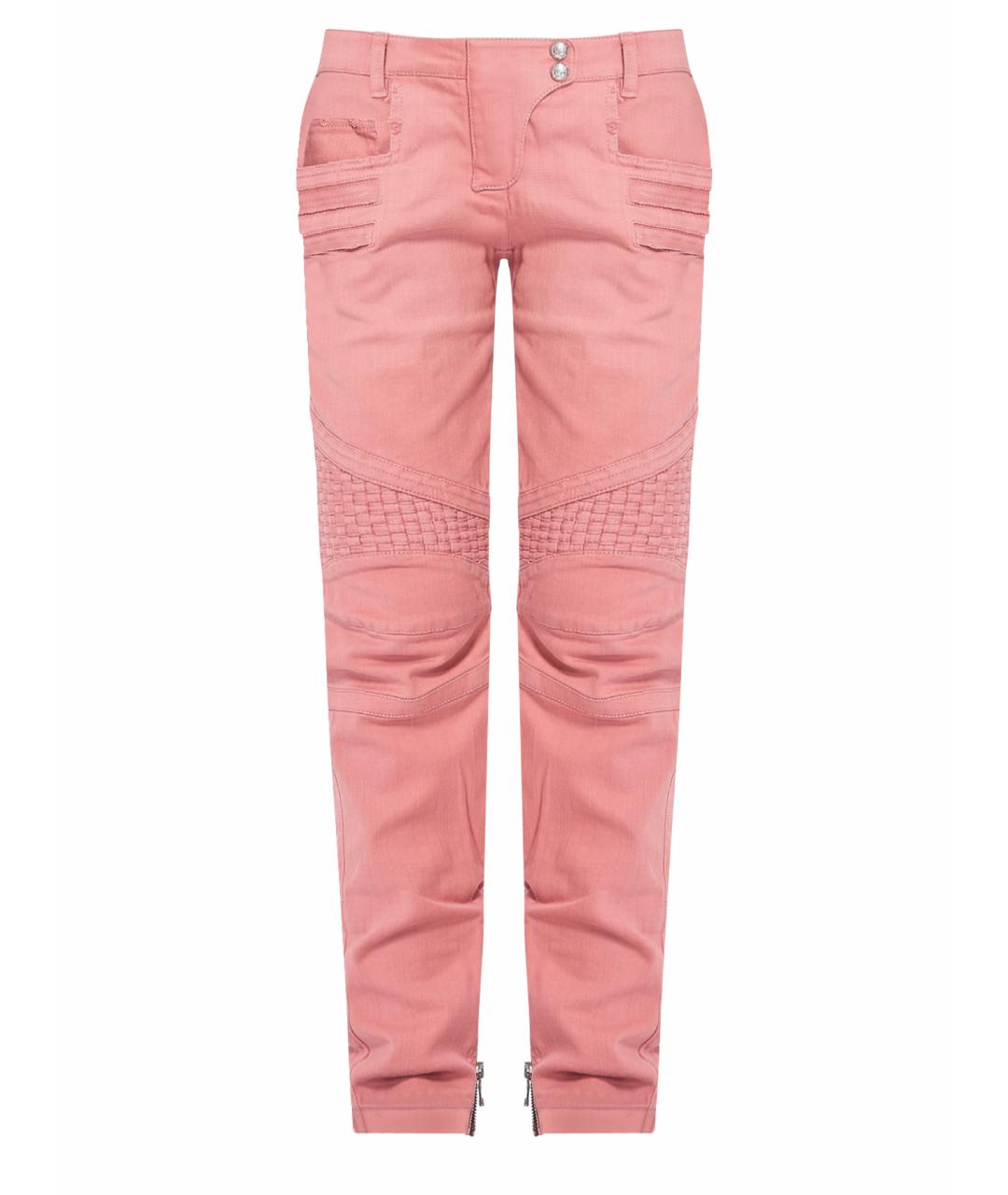 BALMAIN Розовые хлопковые прямые джинсы, фото 1