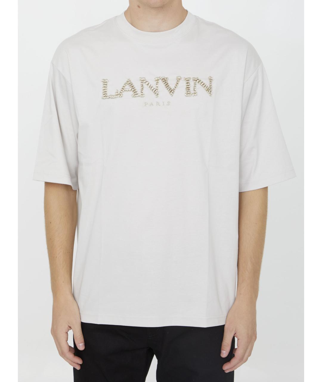 LANVIN Белая хлопковая футболка, фото 2