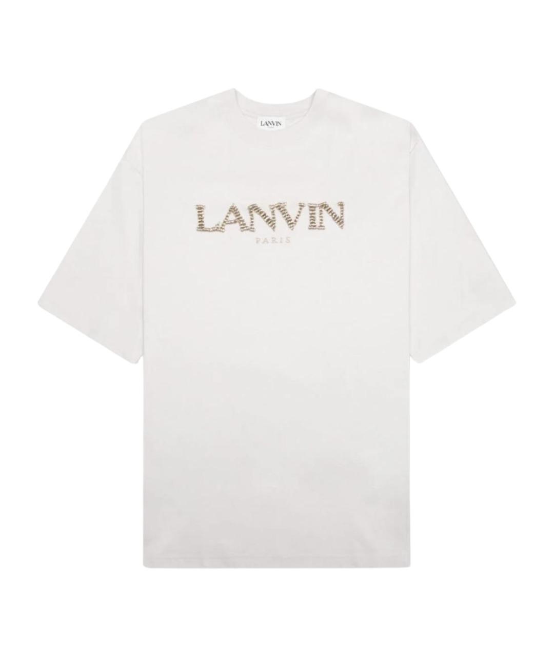 LANVIN Белая хлопковая футболка, фото 1