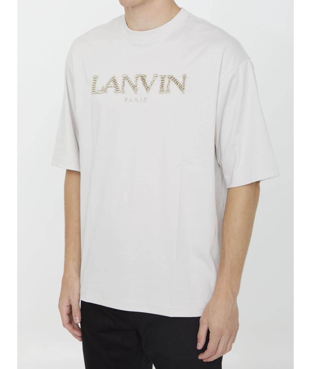 LANVIN Белая хлопковая футболка, фото 3