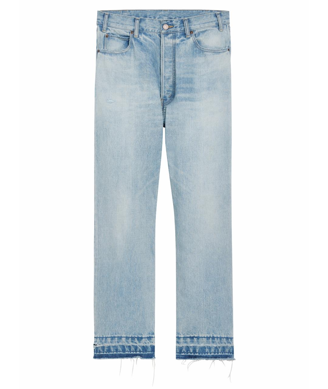CELINE Голубые хлопковые прямые джинсы, фото 1