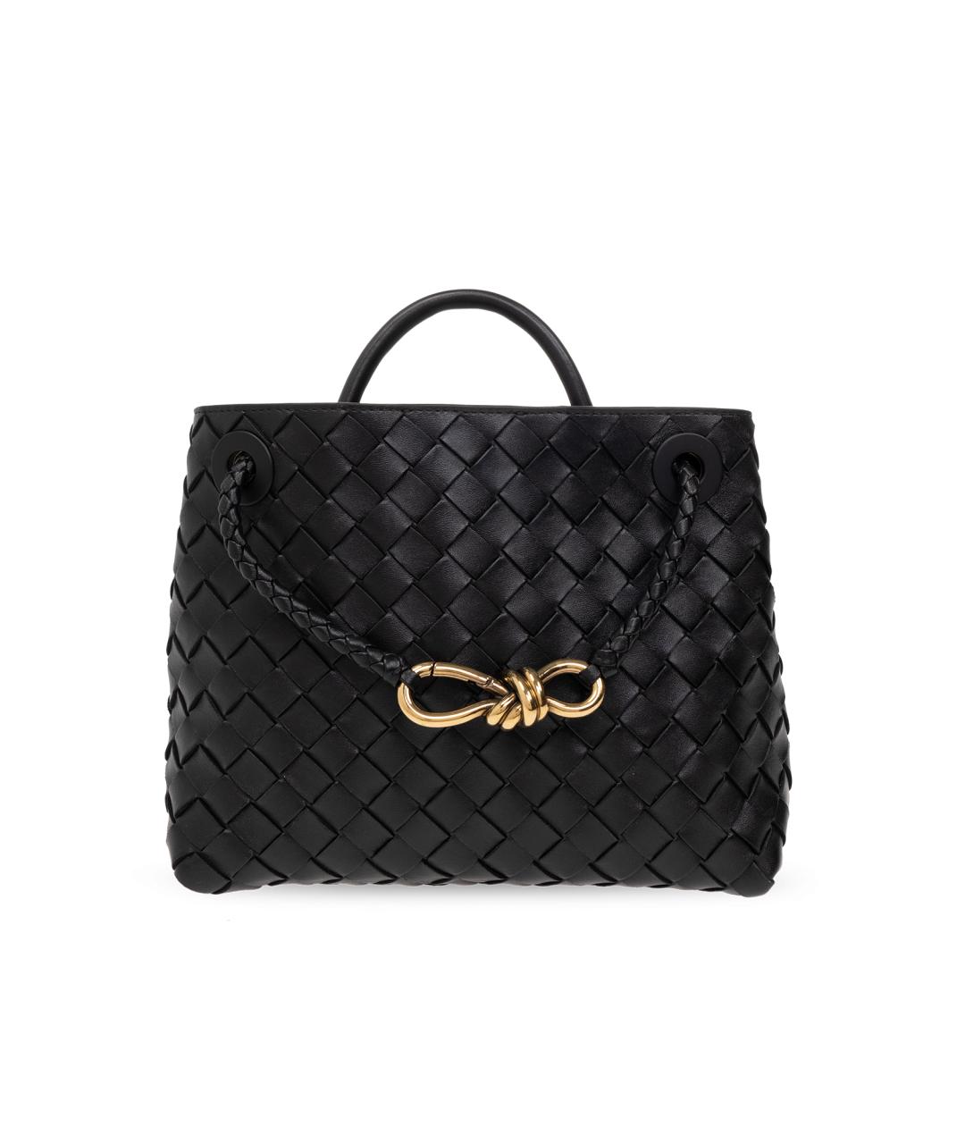 BOTTEGA VENETA Черная кожаная сумка тоут, фото 1