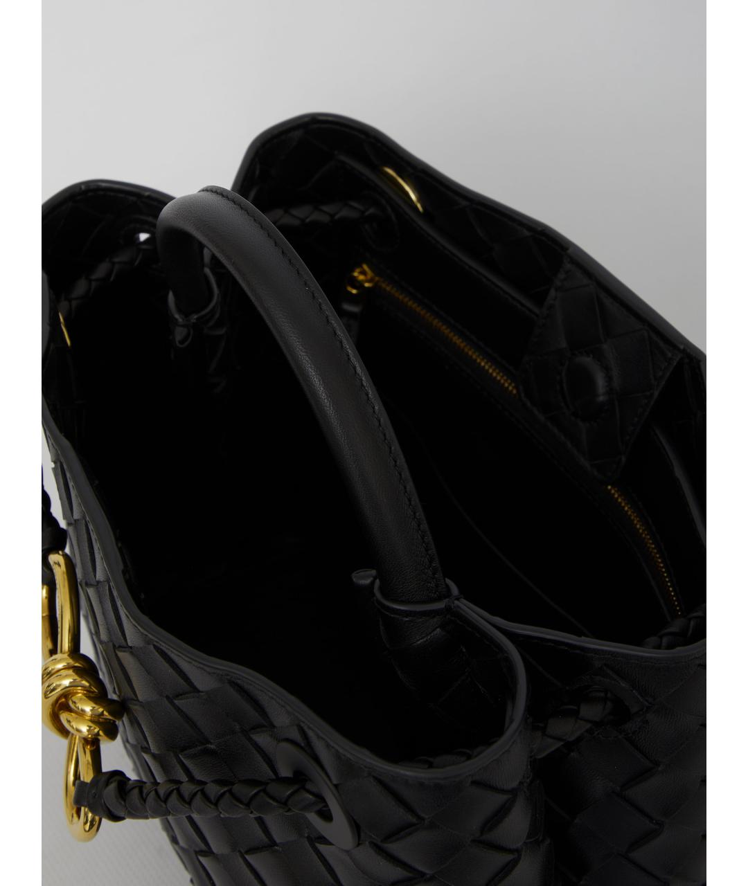 BOTTEGA VENETA Черная кожаная сумка тоут, фото 5