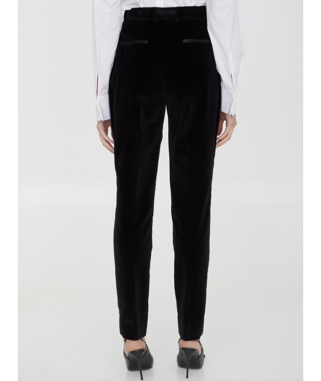 DOLCE&GABBANA Черные хлопковые прямые брюки, фото 4