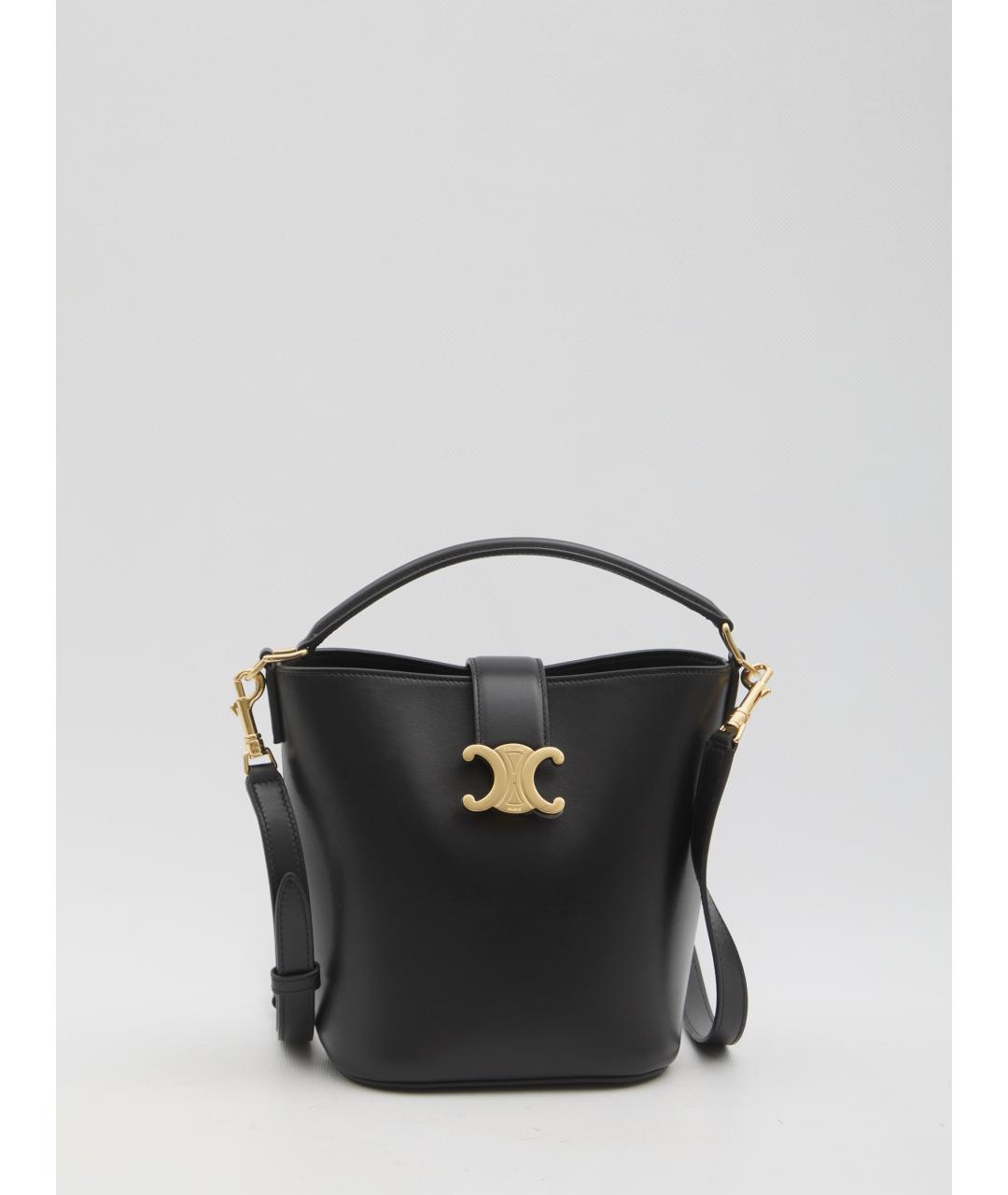 CELINE Черная кожаная сумка тоут, фото 2