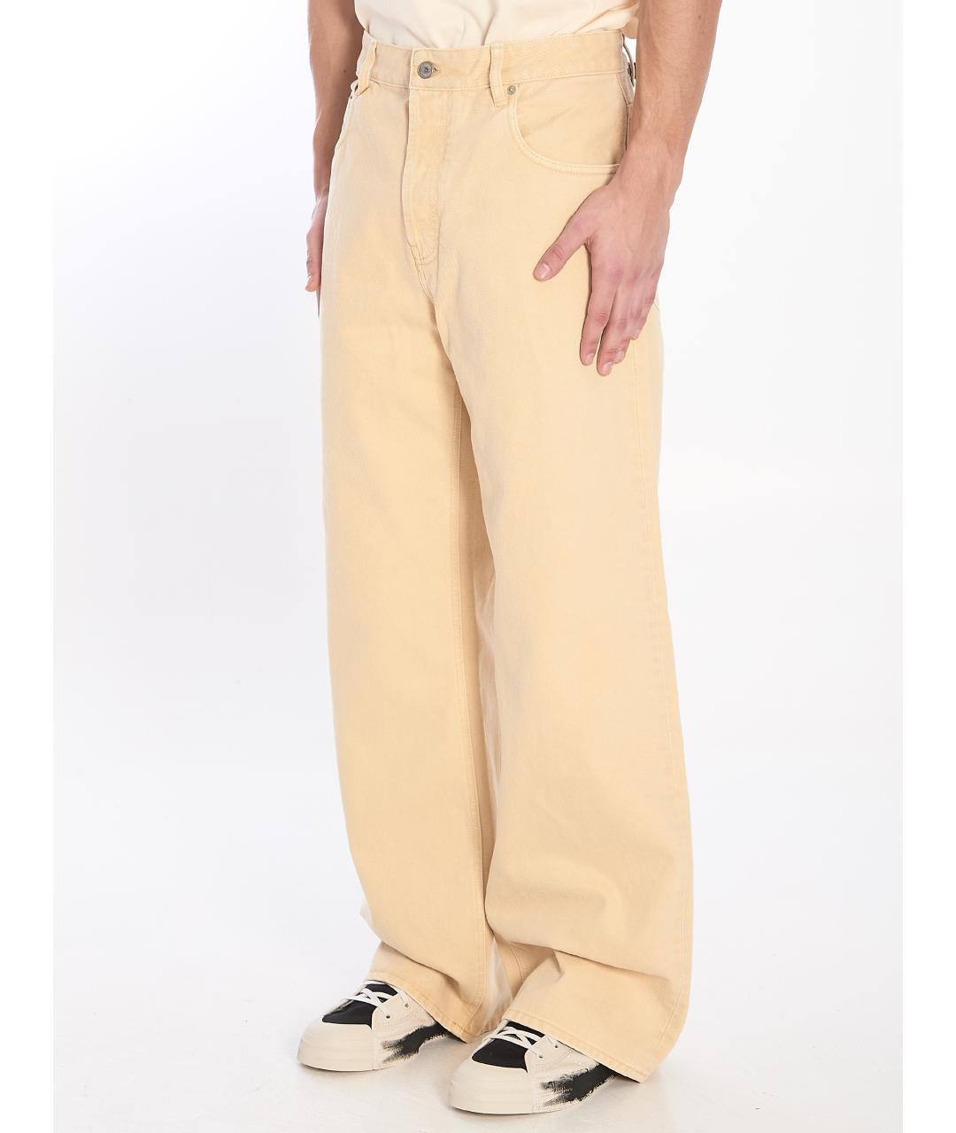 JACQUEMUS Бежевые хлопковые прямые джинсы, фото 2