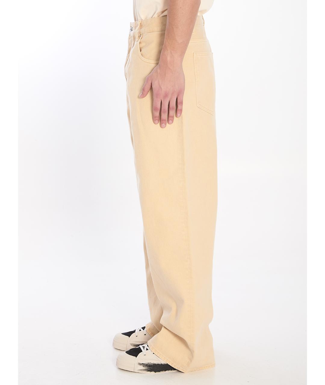 JACQUEMUS Бежевые хлопковые прямые джинсы, фото 3