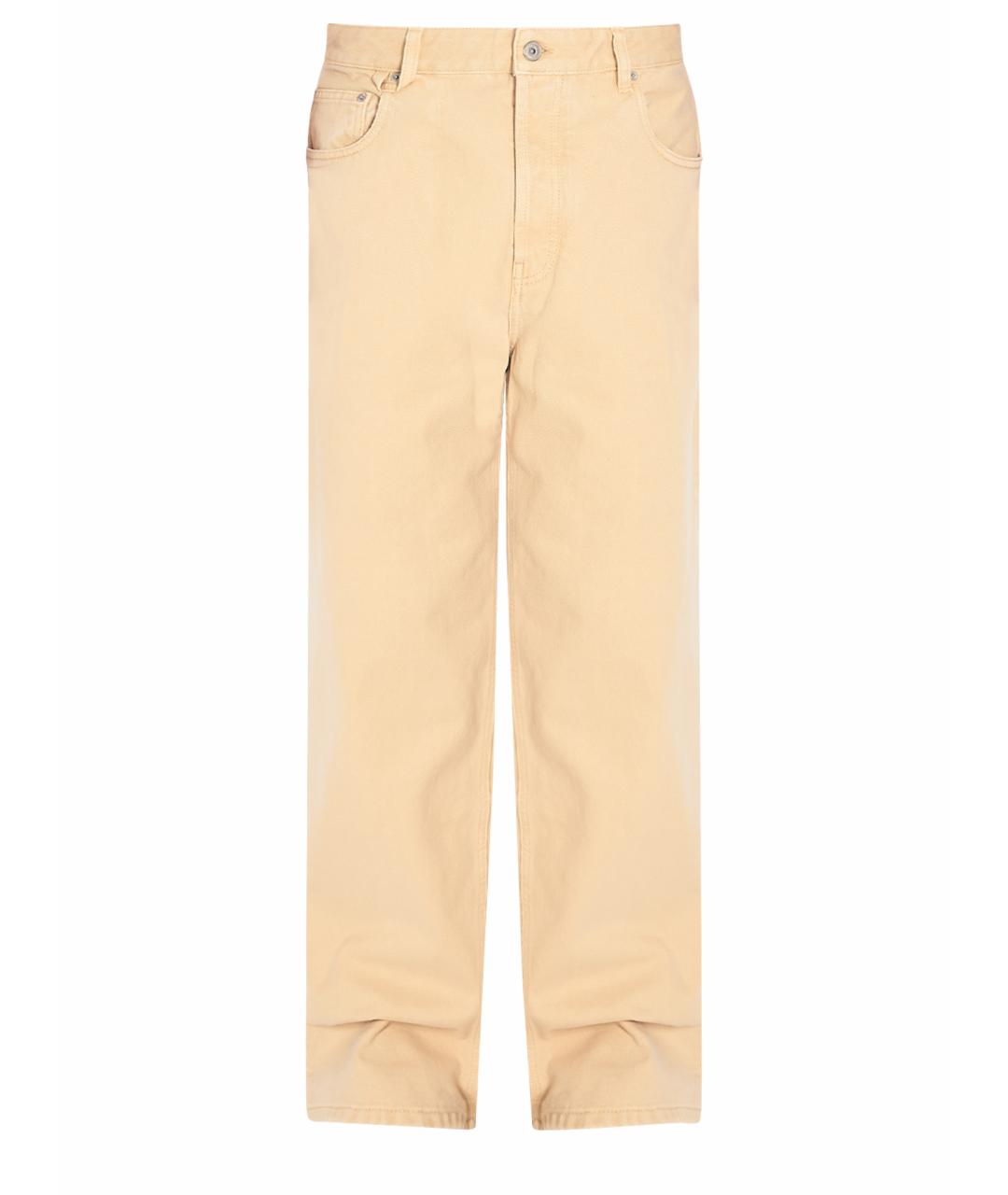 JACQUEMUS Бежевые хлопковые прямые джинсы, фото 1