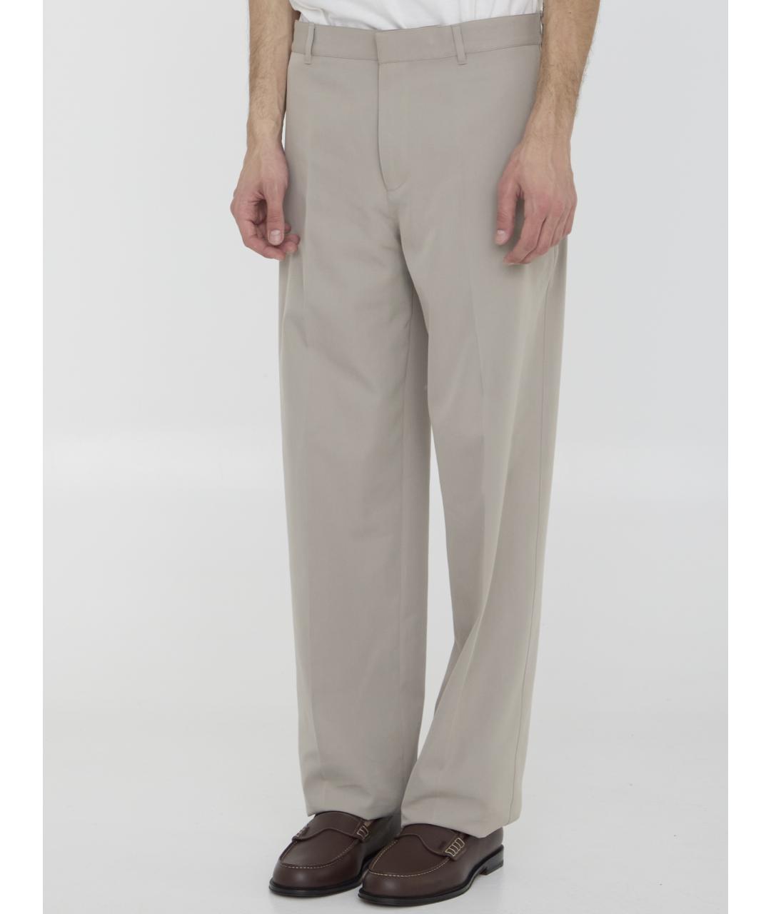 CHRISTIAN DIOR Бежевые хлопковые повседневные брюки, фото 2