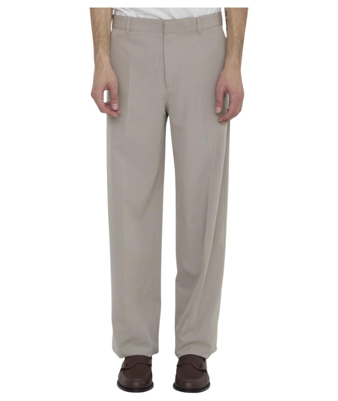 CHRISTIAN DIOR Бежевые хлопковые повседневные брюки, фото 1