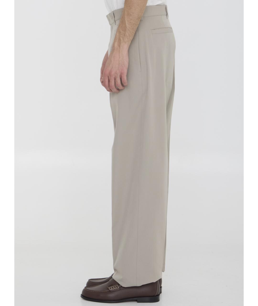 CHRISTIAN DIOR Бежевые хлопковые повседневные брюки, фото 3