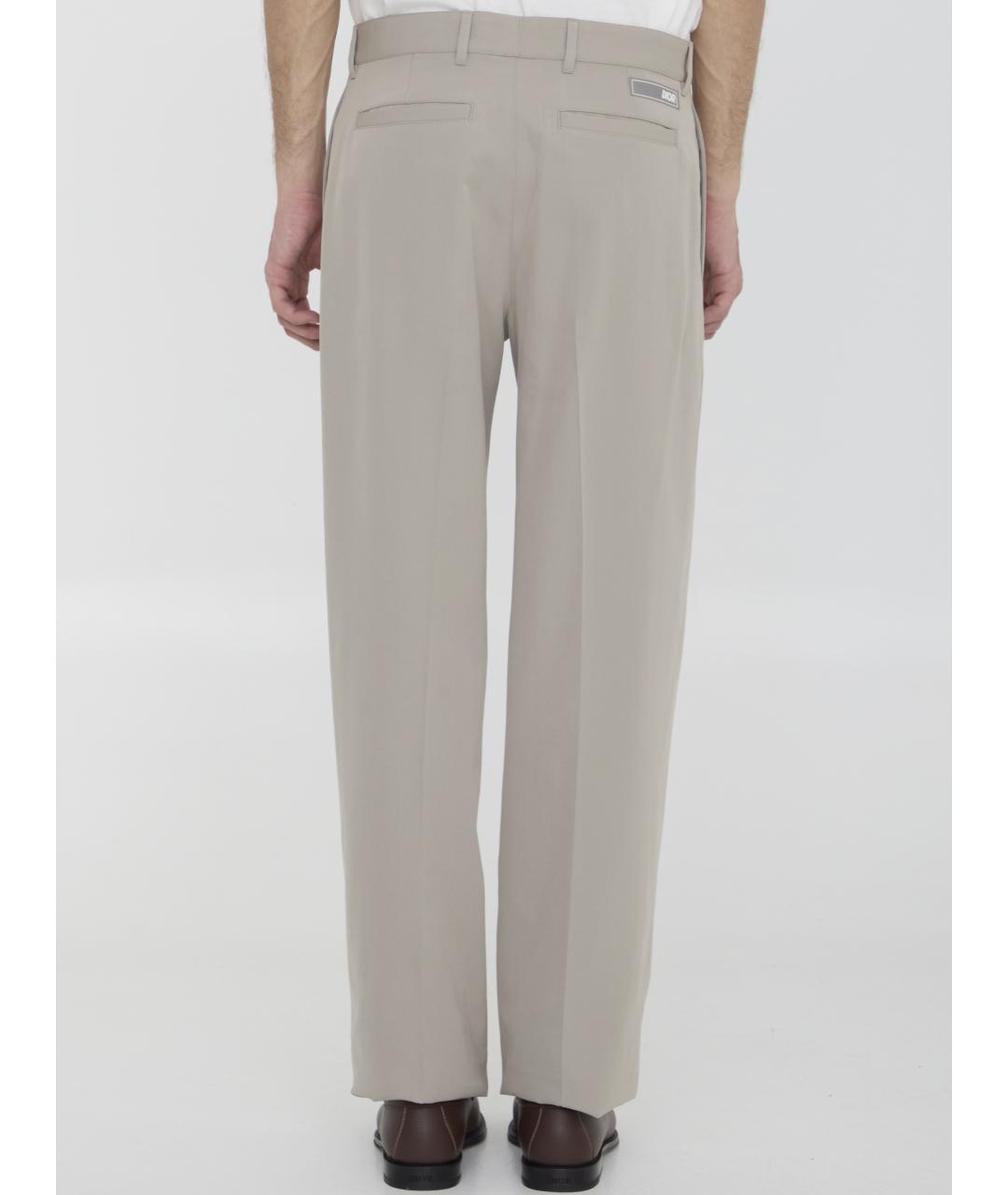 CHRISTIAN DIOR Бежевые хлопковые повседневные брюки, фото 4