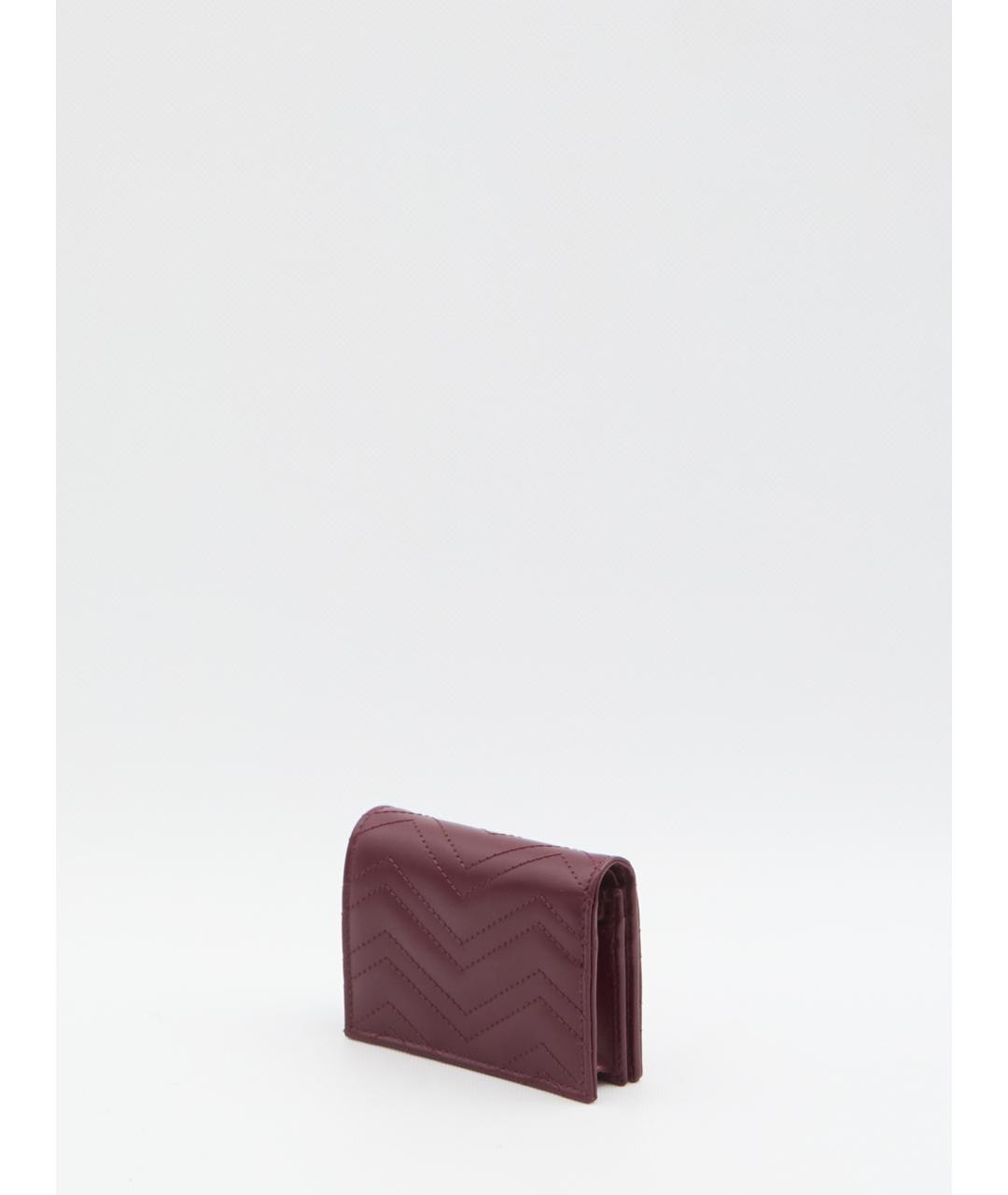 GUCCI Бордовый кожаный кошелек, фото 2