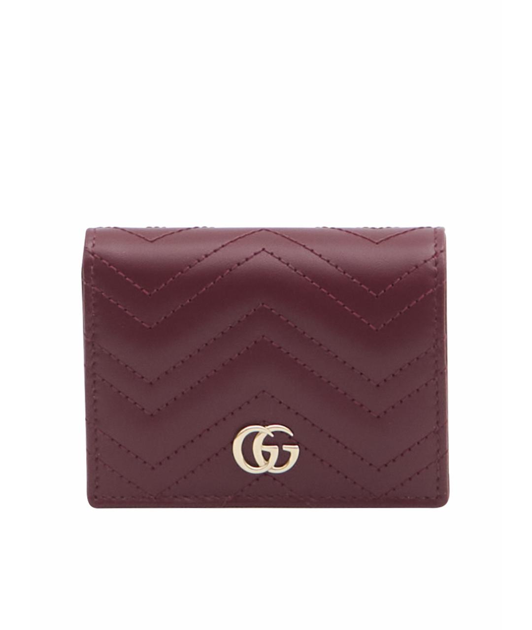 GUCCI Бордовый кожаный кошелек, фото 1