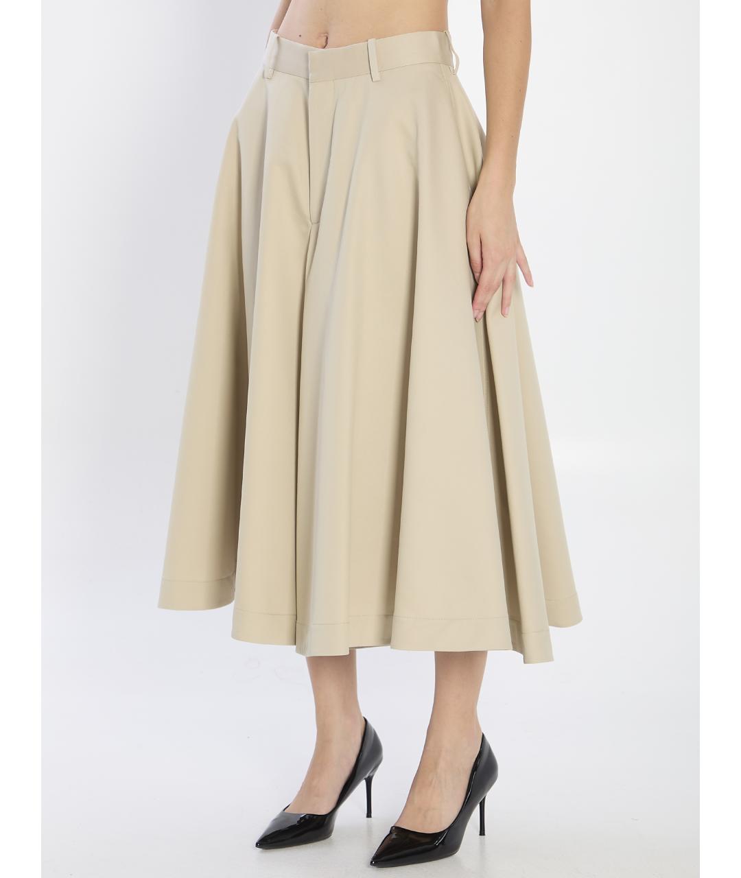 BOTTEGA VENETA Бежевые хлопковые кюлоты, фото 3