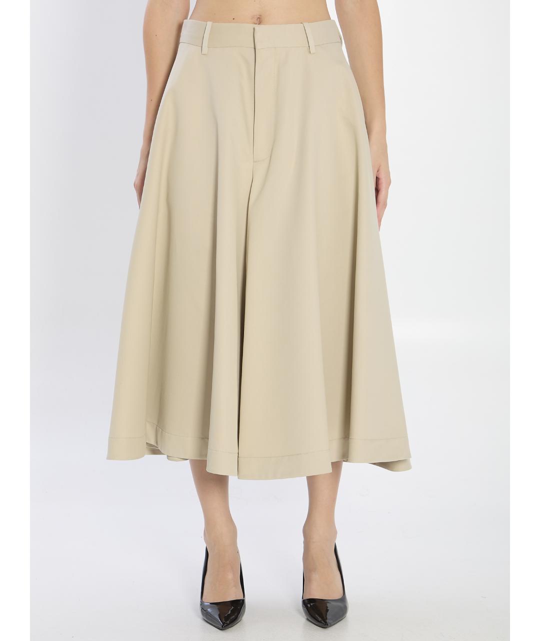 BOTTEGA VENETA Бежевые хлопковые кюлоты, фото 2