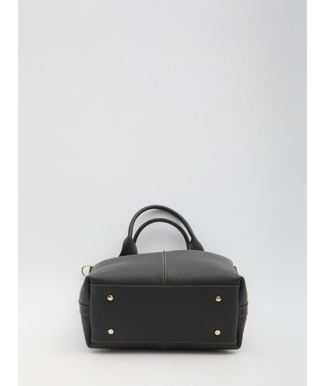 TOD'S Черная кожаная сумка тоут, фото 3
