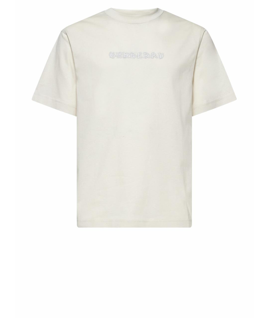 BURBERRY Белая хлопковая футболка, фото 1